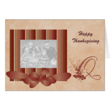 Thanksgiving Photo Monogram Q Template Greeting Card