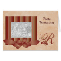 Thanksgiving Photo Monogram R Template Greeting Cards