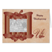 Thanksgiving Photo Monogram U Template Card