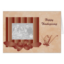 Thanksgiving Photo Monogram V Template Card