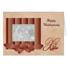 Thanksgiving Photo Monogram x Template Greeting Cards
