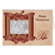 Thanksgiving Photo Monogram x Template Greeting Card