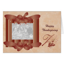 Thanksgiving Photo Monogram Z Template Cards