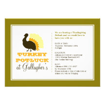 Thanksgiving potluck orange green turkey dinner announcements