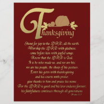 Thanksgiving - Psalm 100 Full Color Flyer