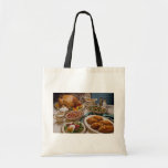Thanksgiving roast turkey dinner tote bag