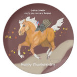 Thanksgiving Runaway Turkey & Horse Plate