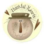 Thanksgiving Thankful Hearts Round Stickers