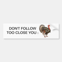 THANKSGIVING TURKEY BUMPER STICKER