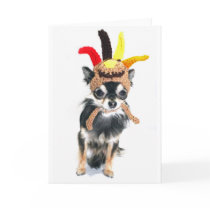 Thanksgiving Turkey Chihuahua Greeting Card