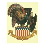 Thanksgiving Turkey, Eagle, Flag Dinner Invitation