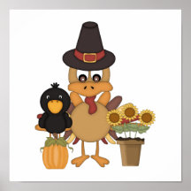 Thanksgiving Turkey Friends Poster