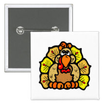 Thanksgiving Turkey Pinback Button