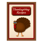 Thanksgiving Turkey Recipe Cards Post Card