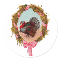 Thanksgiving Turkey Round Stickers
