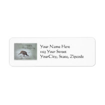 Thanksgiving Wild Turkey in Snowy Field Custom Return Address Label