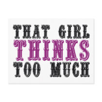 That Girl Thinks Too Much Postcard