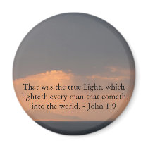 That was the true Light, which lighteth every man Refrigerator Magnet
