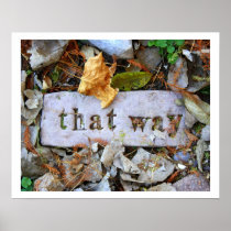 "That Way" Autum Path Stepping Stone Photography Posters