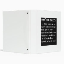 That's So Gay 3 Ring Binder