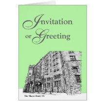 Thayer Hotel in lime green Greeting Card
