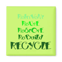 The 5 R's of Recycling Refrigerator Magnet