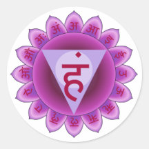 The 5th Primary Chakra Purple Vishuddha Round Stickers