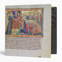 The 7th angel blowing his trumpet 3 ring binders
