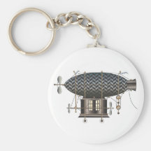 The Airship Petite Noir Steampunk Flying Machine Keychain