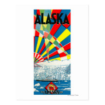 The Alaska Line Steamship Poster Post Card
