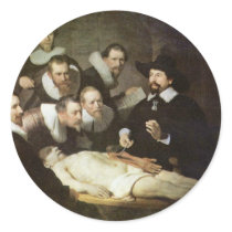 The Anatomy Lesson Of Dr. Nicolaes Tulp. Round Stickers