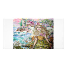 The angel of the pearl shellfish., Merry Christ... Photo Card Template