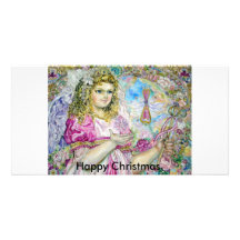 The angel of the rose quartz clock., Happy Chri... Picture Card
