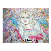 The angel of the ruby.,  A Happy New Year. Post Cards