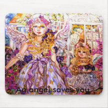 The angels of the flower., An angel saves you. Mousepad