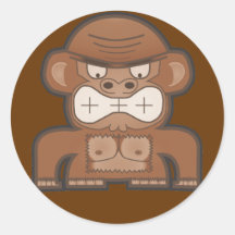 The Angry Donkey Monkey - Customizable Background Round Stickers