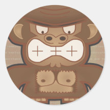 The Angry Donkey Monkey - Muted Round Stickers