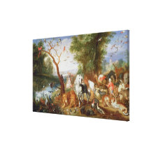 The Animals entering Noah's Ark Canvas Prints