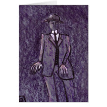 The anxious man greeting card