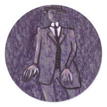 The anxious man round stickers