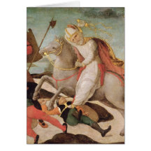 The Apparition of St. Ambrose Greeting Cards