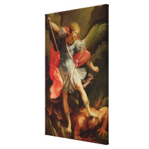 The Archangel Michael defeating Satan Gallery Wrap Canvas