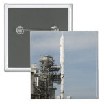 The Ares I-X rocket is seen on the launch pad Button