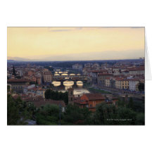 The Arno river and Ponte Vecchio in Florence, Card