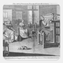 The Art of Stocking-Frame-Work-Knitting Square Stickers