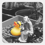 'The Art of Zen' Rubber Duck Stickers (square)