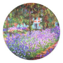 The Artist's Garden at Giverny, Claude Monet Round Stickers