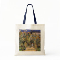 The Artist's Garden at Vetheuil by Claude Monet Canvas Bags