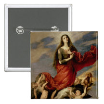 The Assumption of Mary Magdalene, 1636 Pinback Buttons