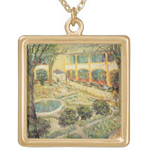 The Asylum Garden at Arles, 1889 (oil on canvas) Custom Jewelry